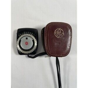 Vintage General Electric Type PR-1 Exposure Meter Light w belt loop leather case